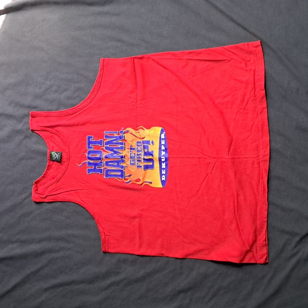 Vintage EUC Men's Red "Hot Damn" Tank Size XL